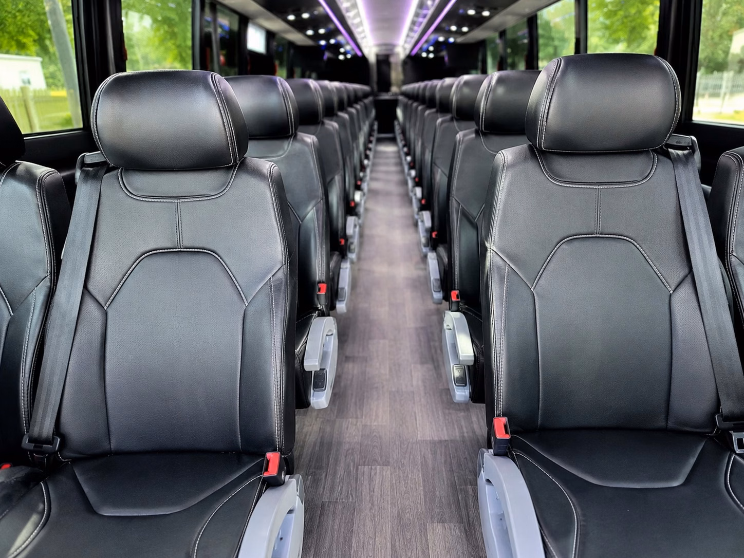 56 passenger charter bus inside