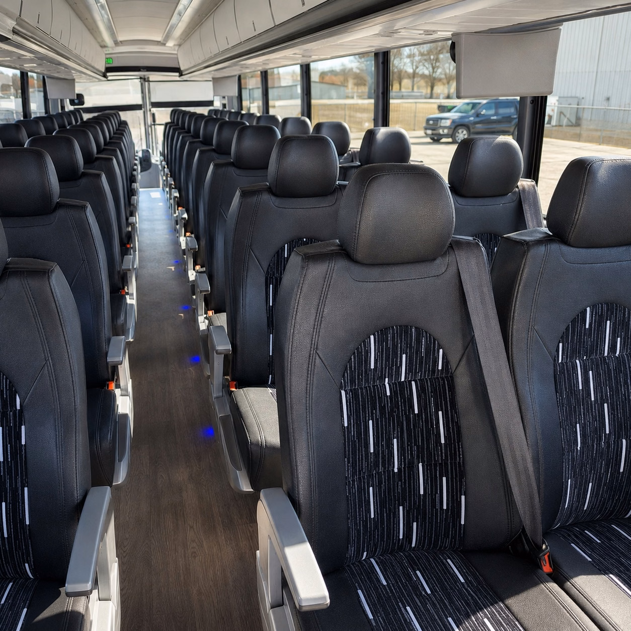 56 passenger charter bus interior